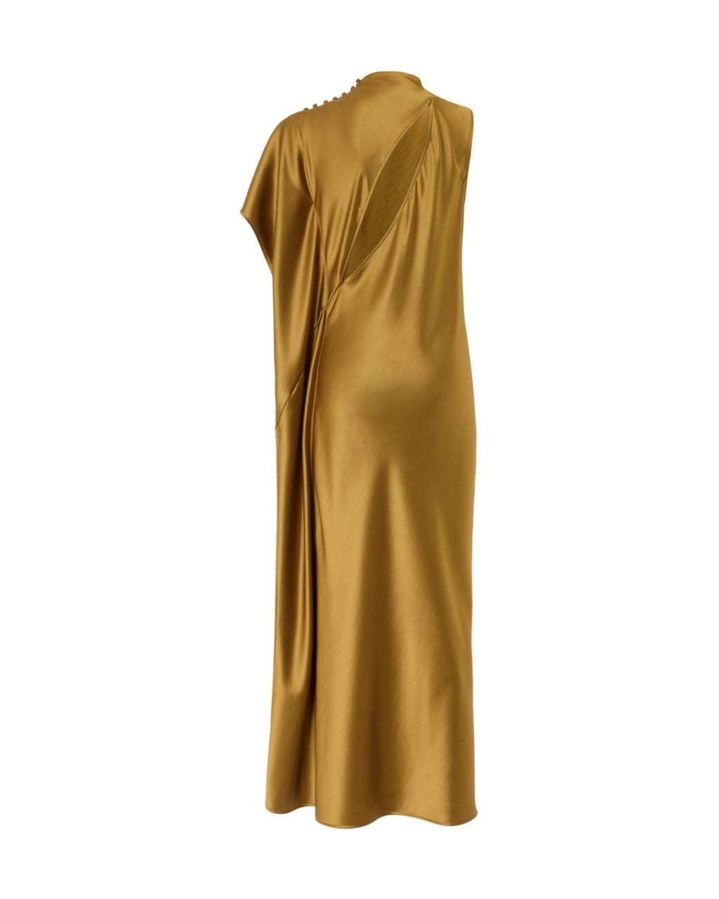Pinko Metallic Draped Cutout-Detail Dress