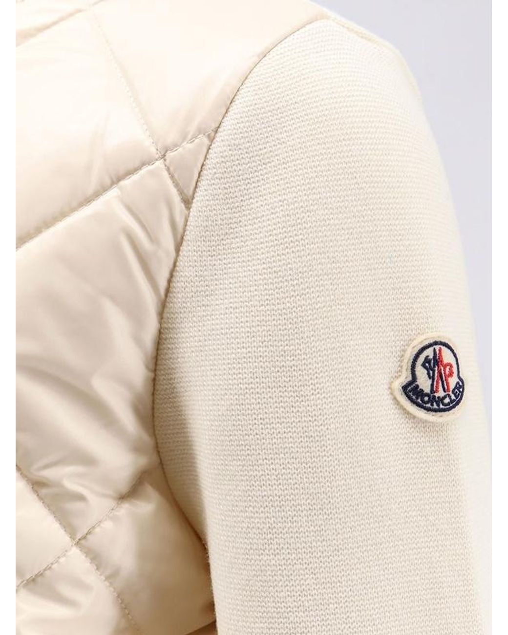 Moncler Natural Logo Patch Padded Cardigan