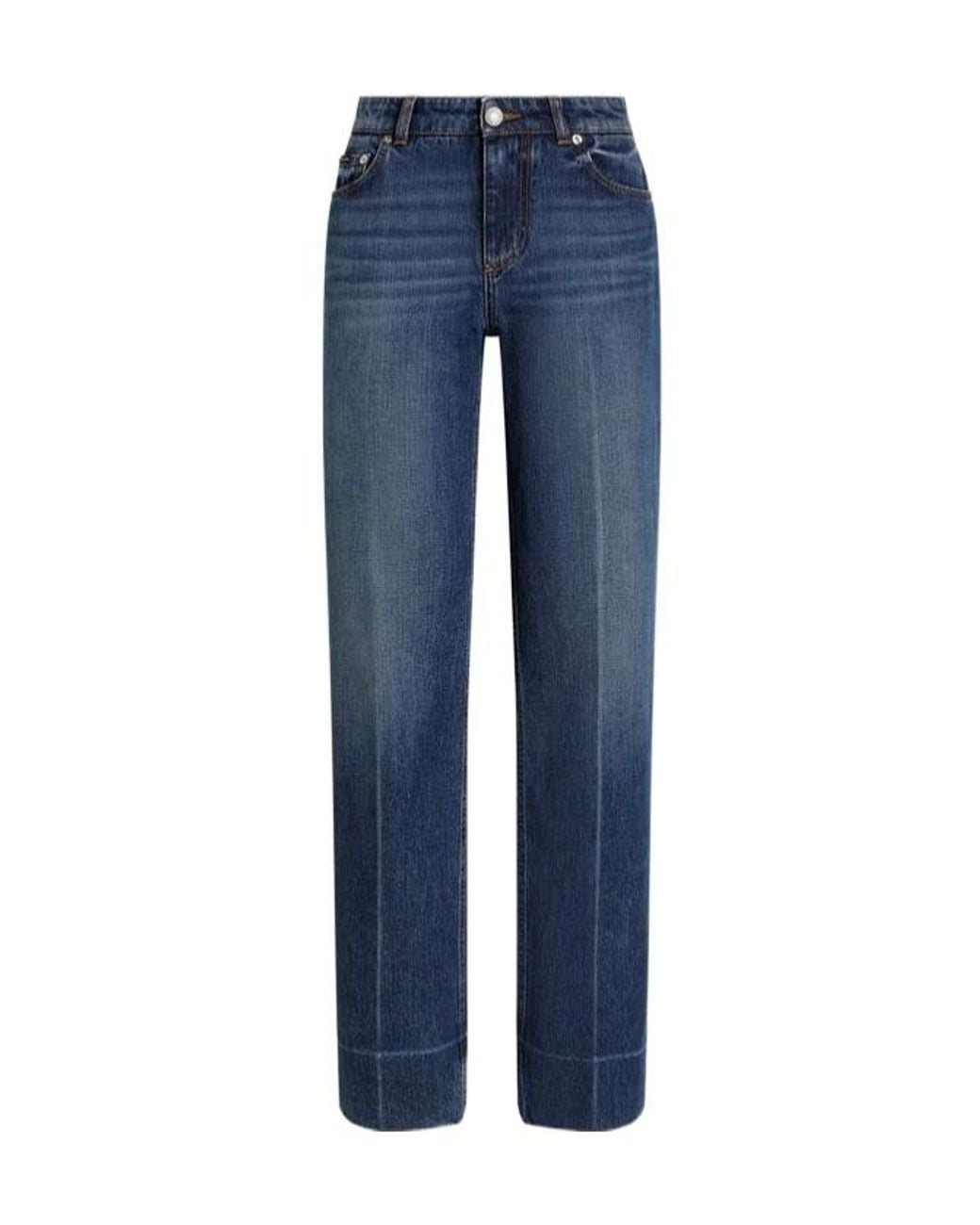 Dolce & Gabbana Blue Pressed Crease Jeans