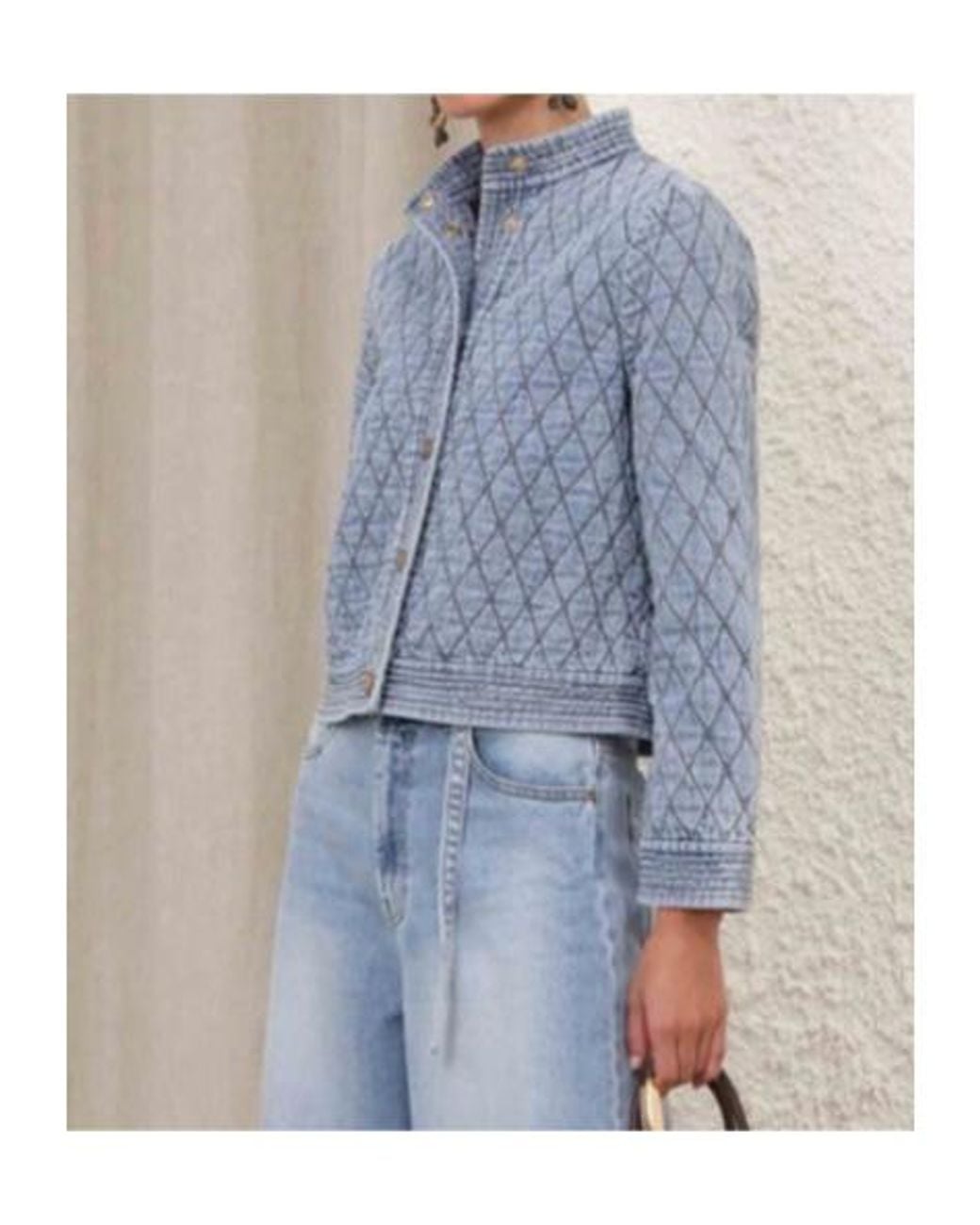 Zimmermann Blue Indra Quilted Denim Jacket