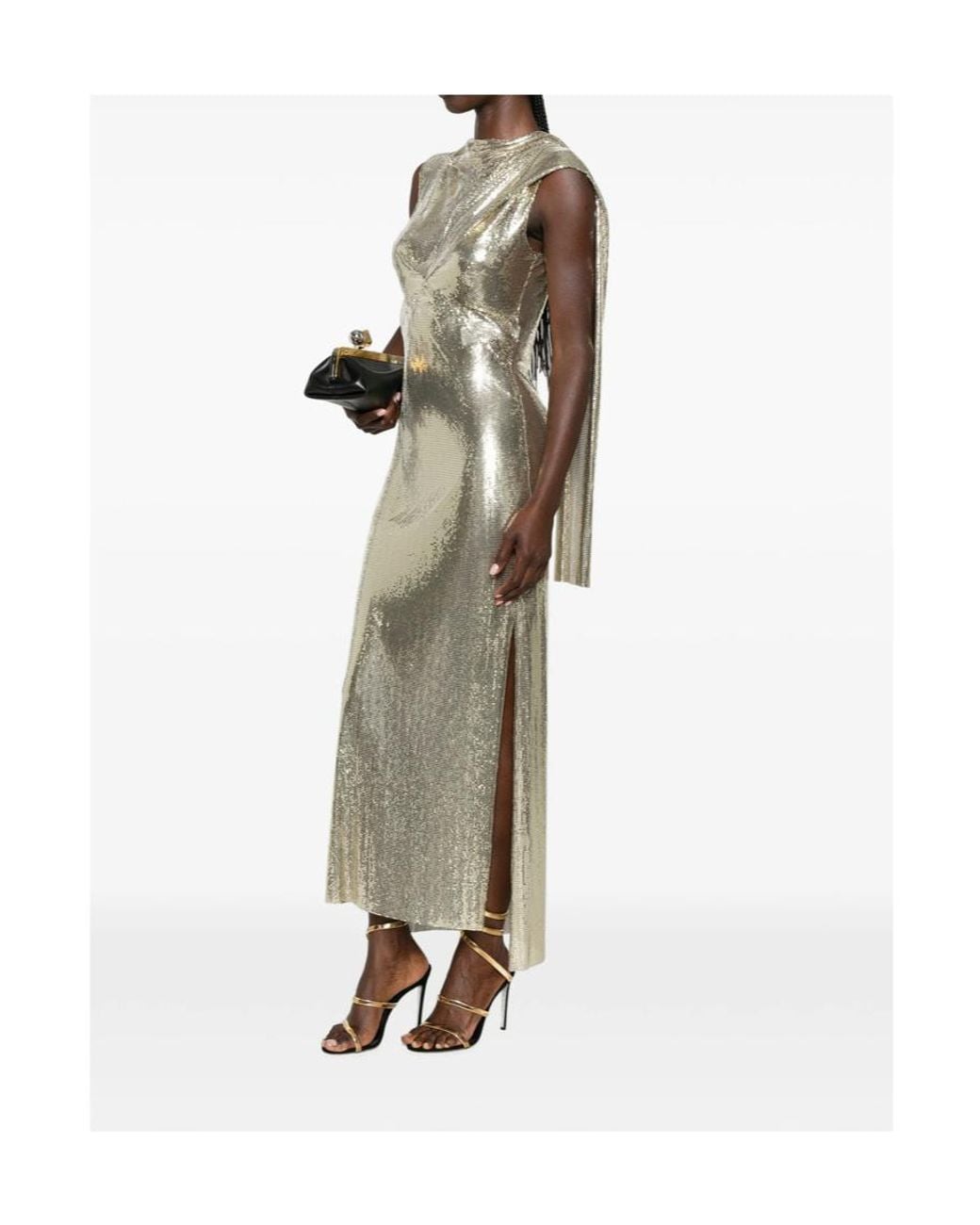 Rabanne Multicolor Rabanne Sleeveless Draped Chainmail Dress