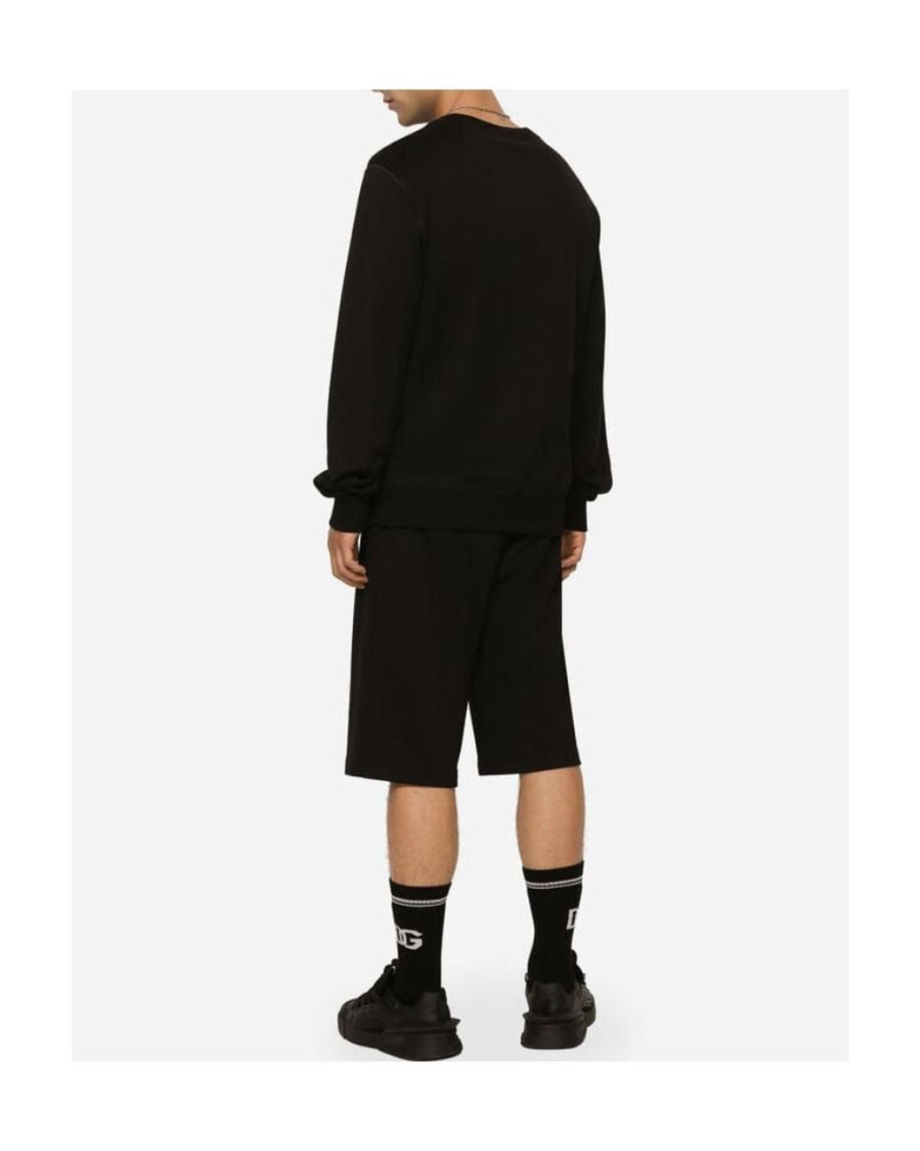 Dolce & Gabbana Black Logo Plaque Crewneck Sweatshirt for men