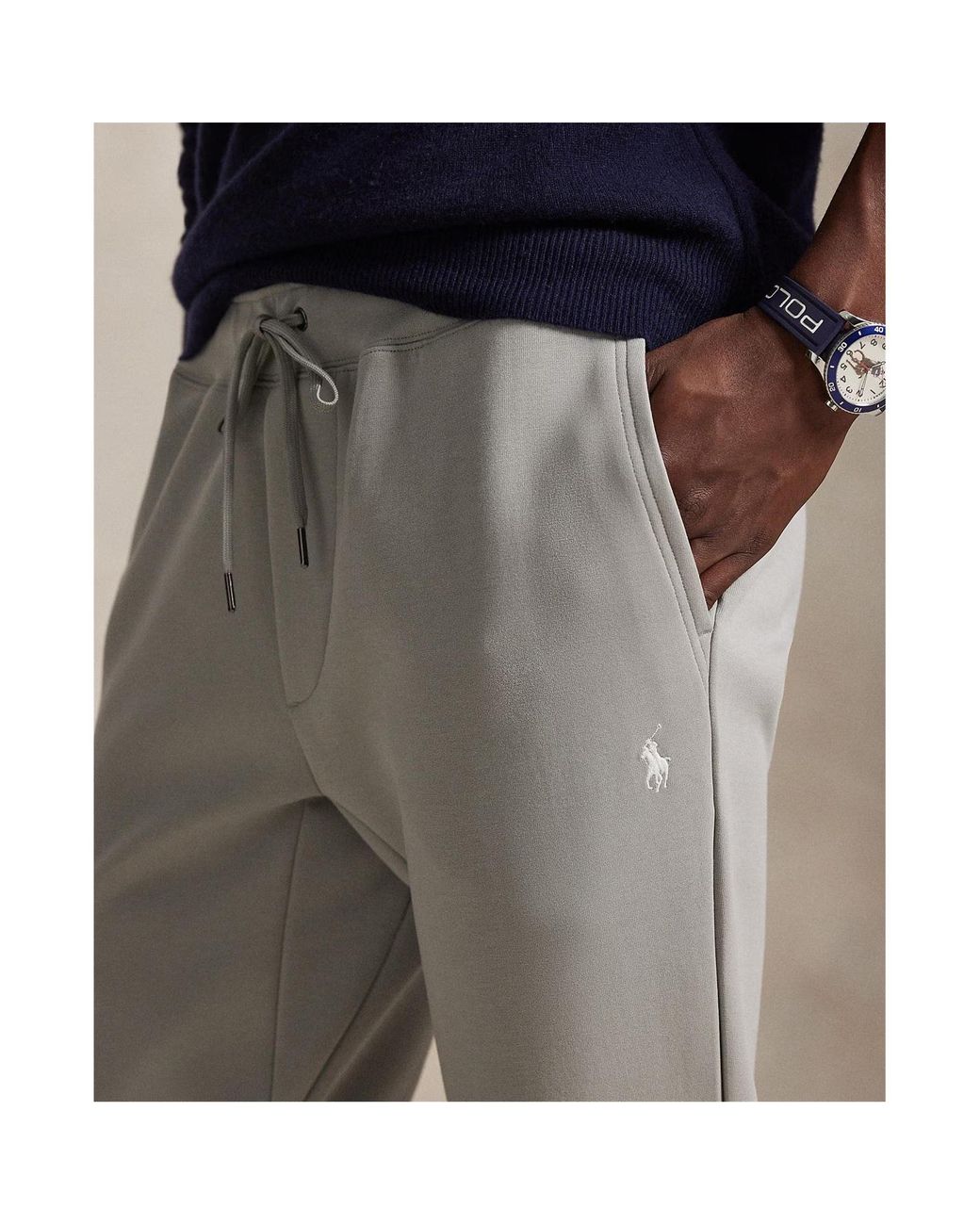 Polo Ralph Lauren Gray Logo Embroidered Sweatpants for men