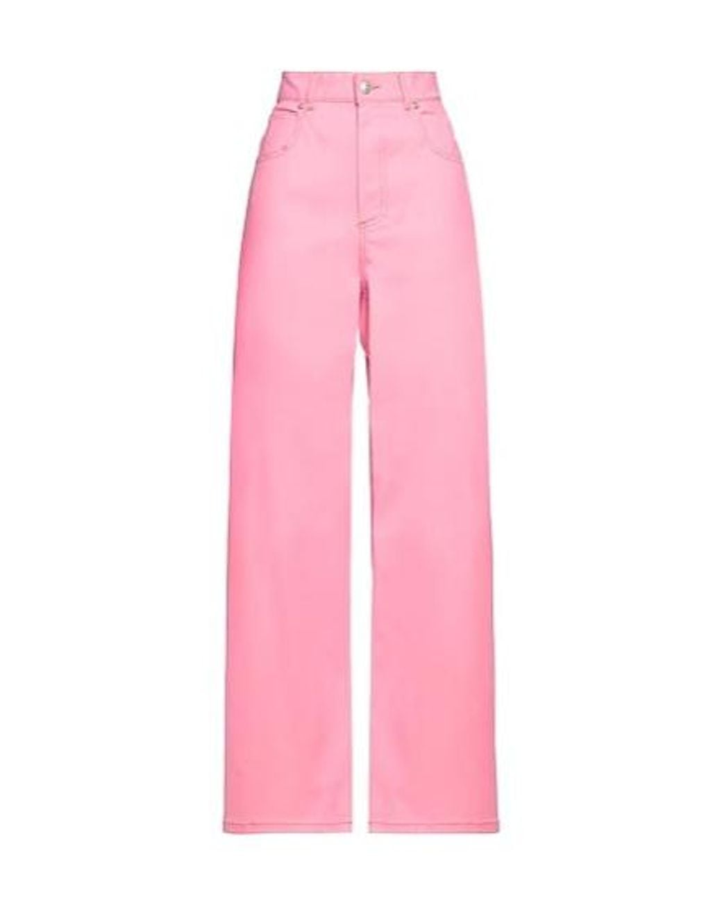 Marni Pink Mid-Rise Denim Wide Leg Pants