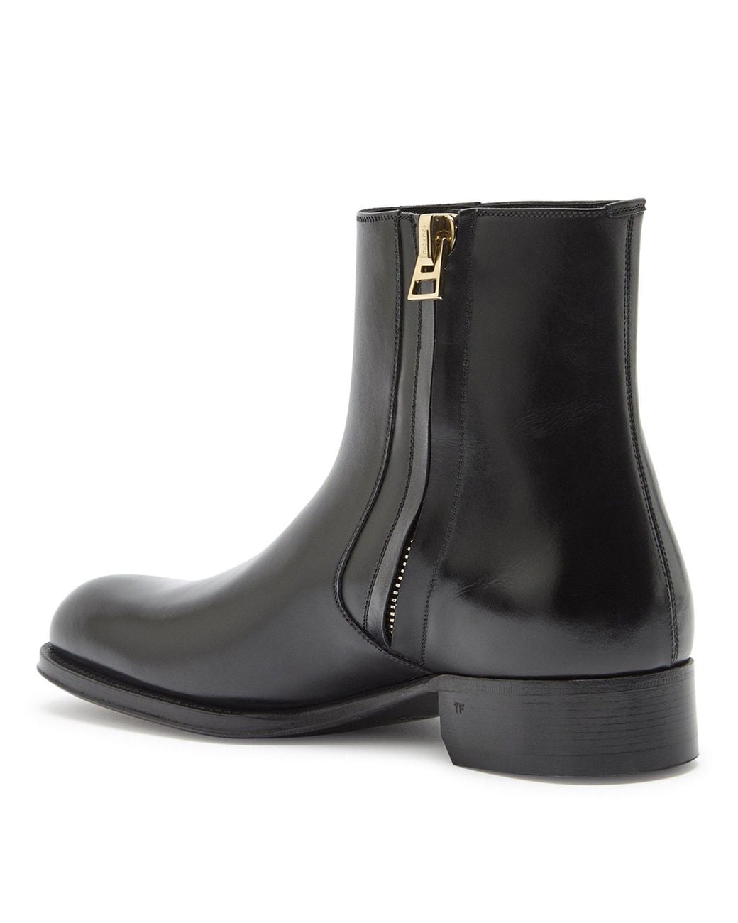 Tom Ford Black Leather Ankle Boots for men