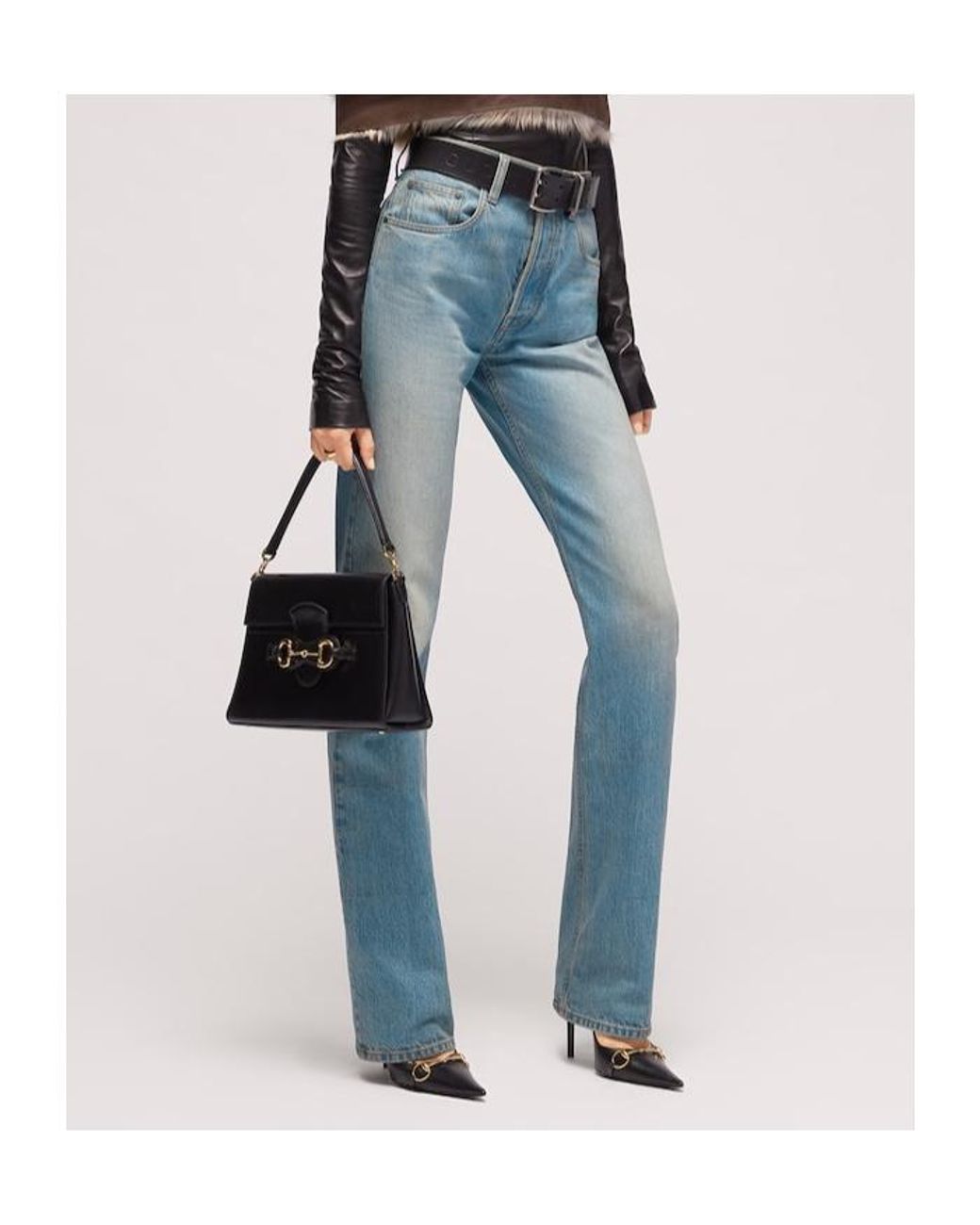 Gucci Blue Straight-Leg Denim Jeans