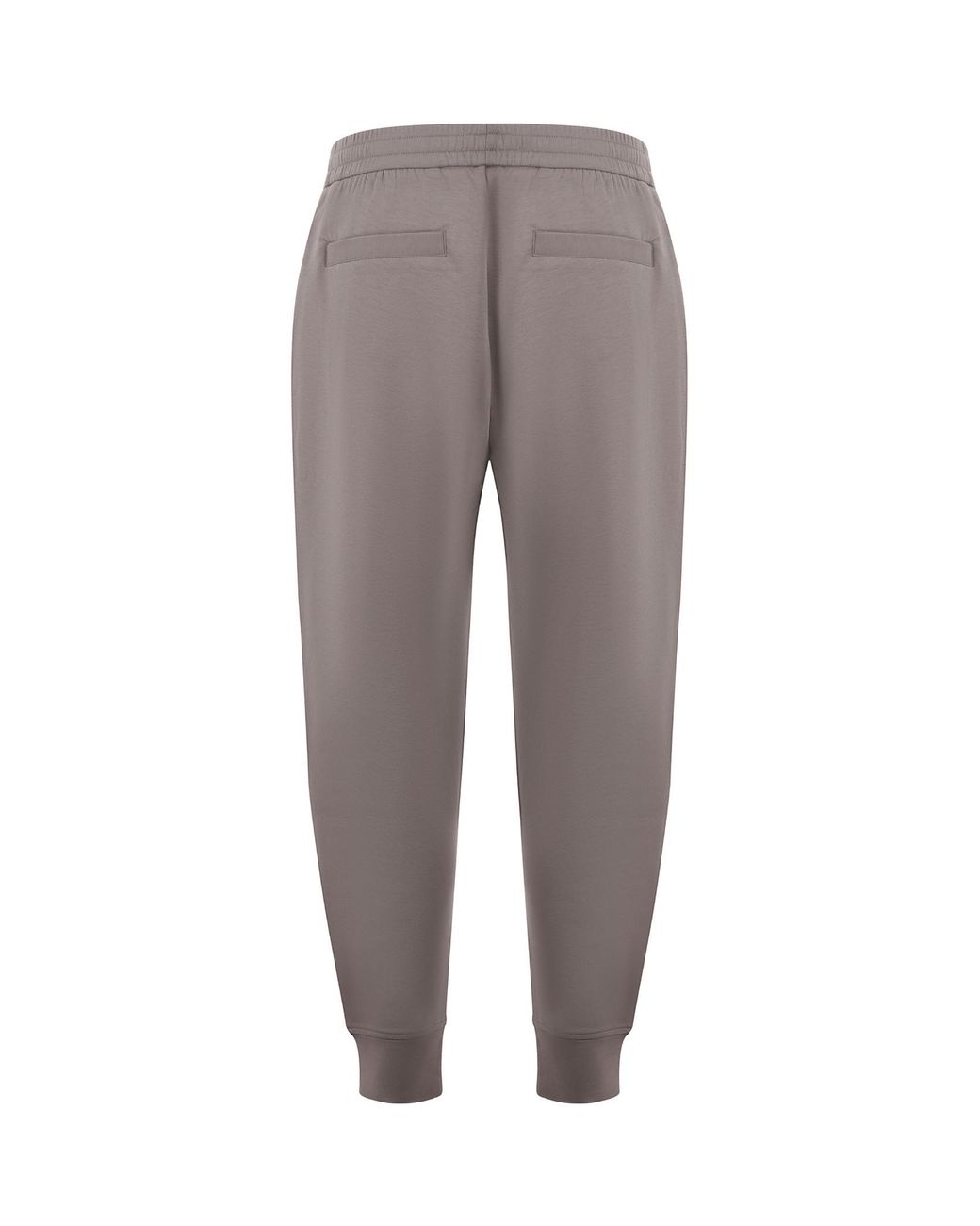 Emporio Armani Gray Logo-Embroidered Tapered Leg Pants for men