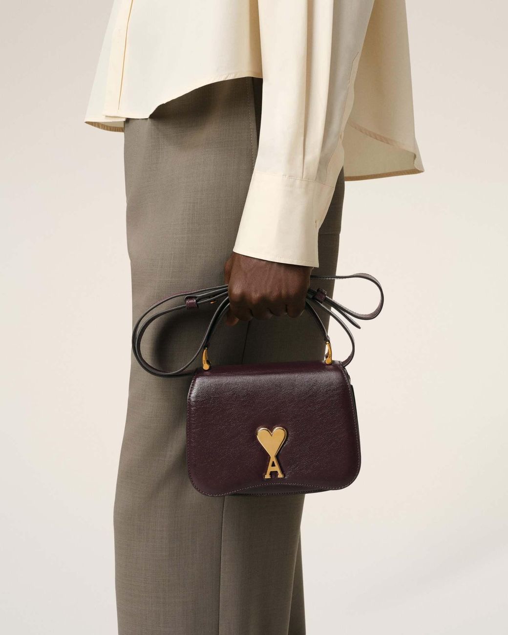 AMI Purple Paris Paris Shoulder Bag