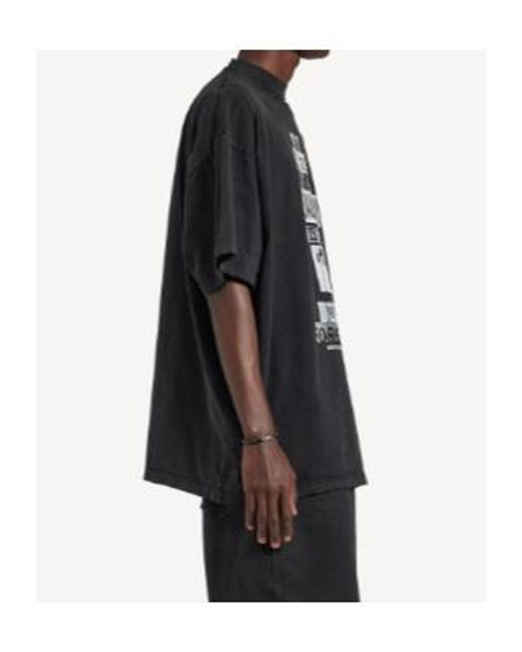 Balenciaga Black Gradient Print Oversized T-Shirt for men