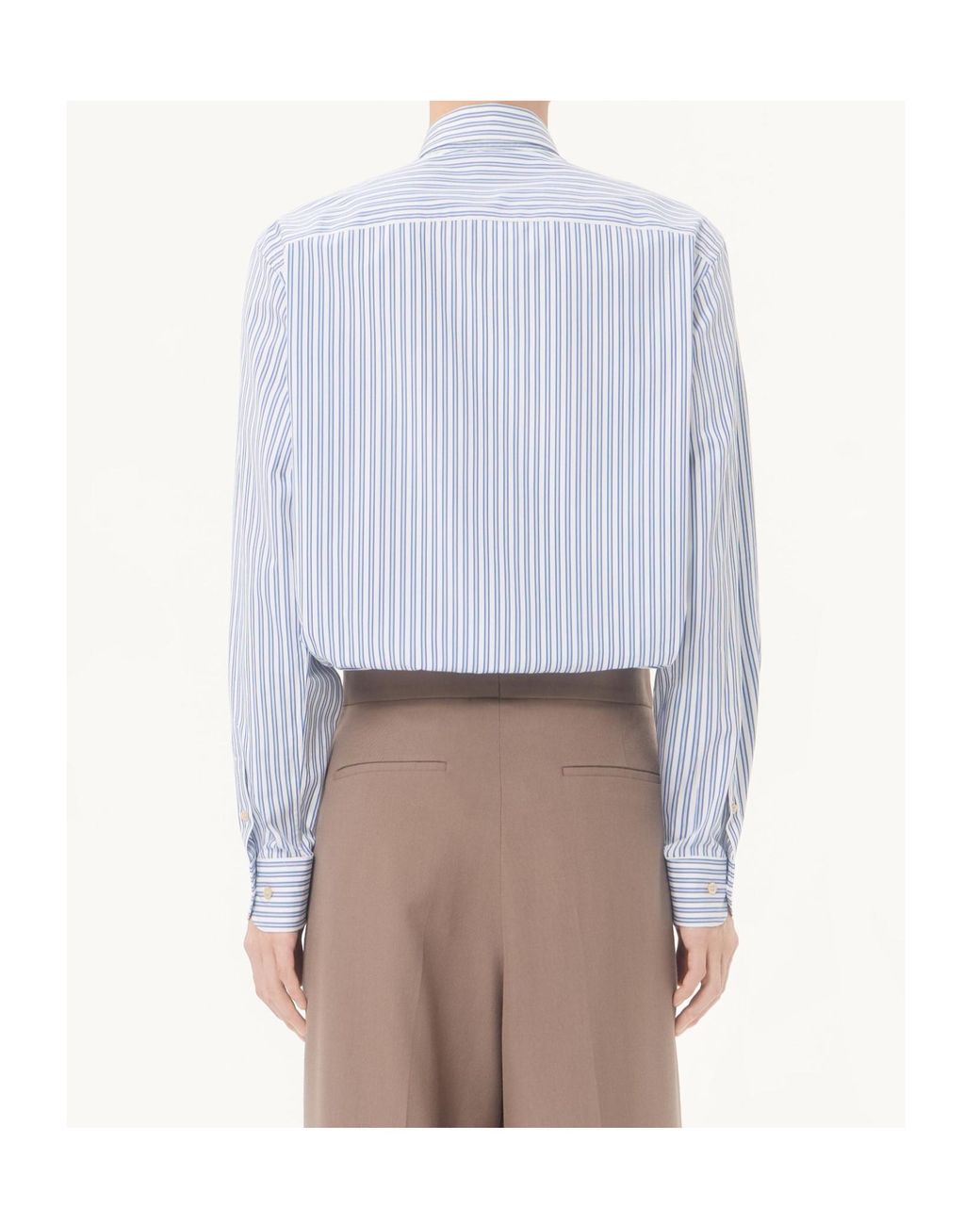 Valentino Blue Vgold Striped Poplin Shirt for men