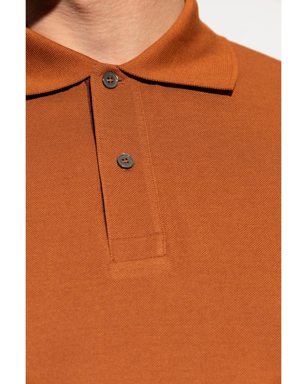 Paul Smith Orange Classic Short-Sleeve Polo Shirt for men
