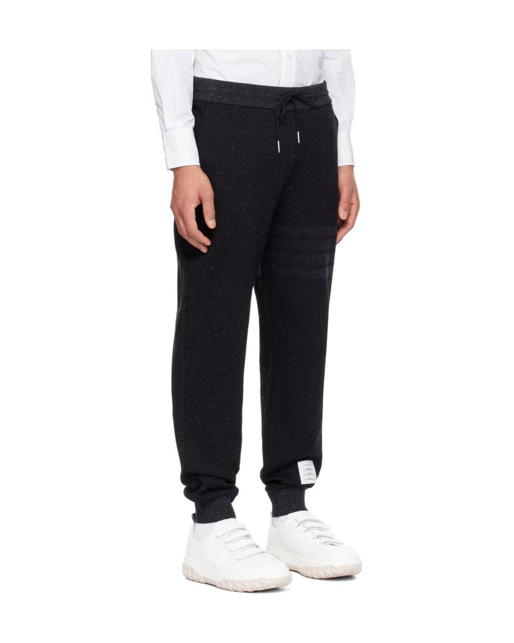 Thom Browne Black Drawstring Knitted Track Pants for men