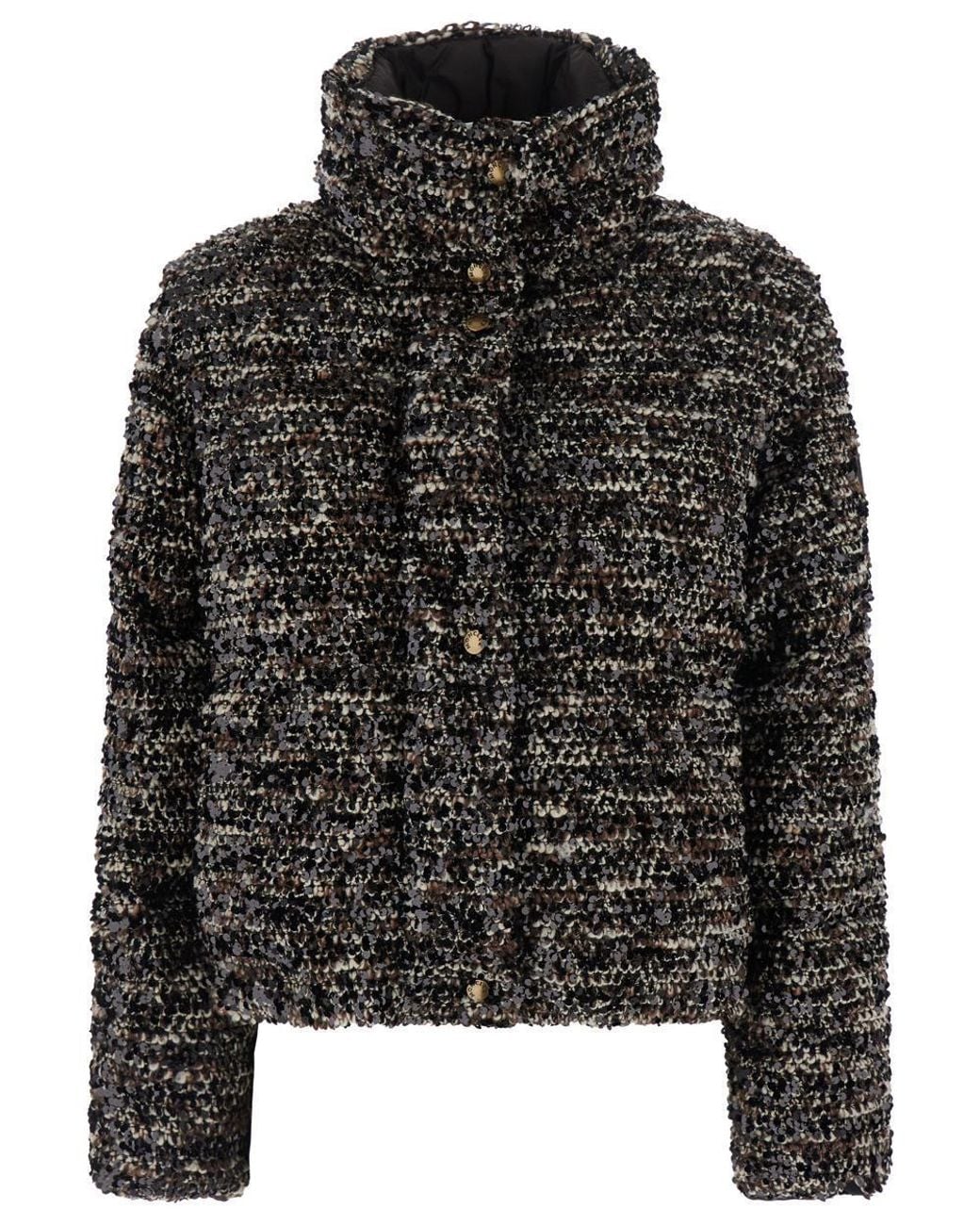 Moncler Gray Poetique Sequined Padded Jacket