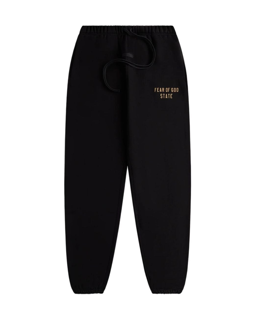 Fear Of God Black Logo Printed Drawstring Track Pants for men