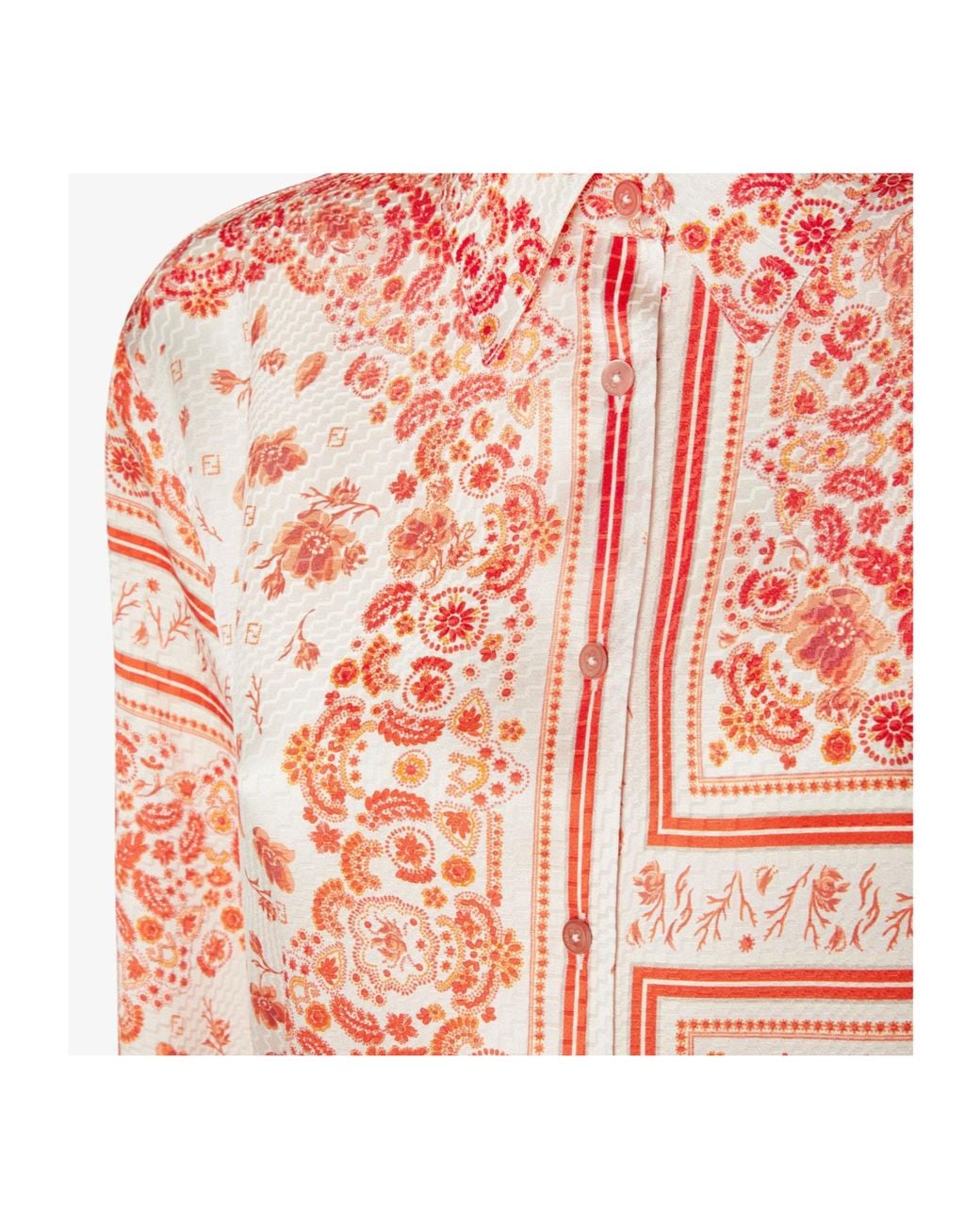 Fendi Pink Coral Bandana Printed Long Sleeved Shirt