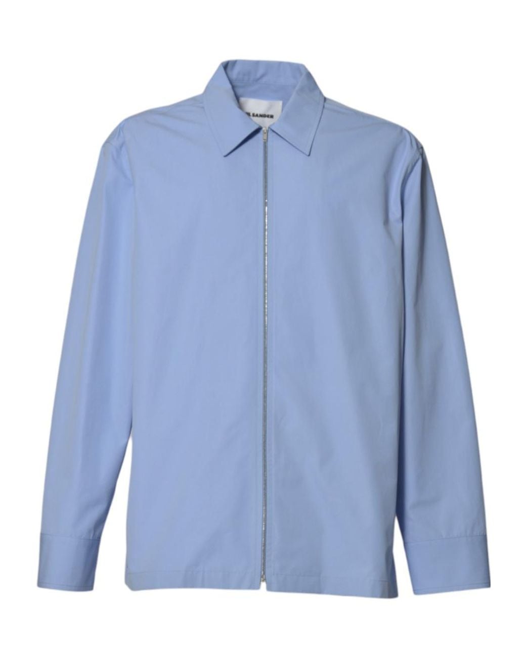 Jil Sander Blue Long-Sleeved Zipped Shirt for men
