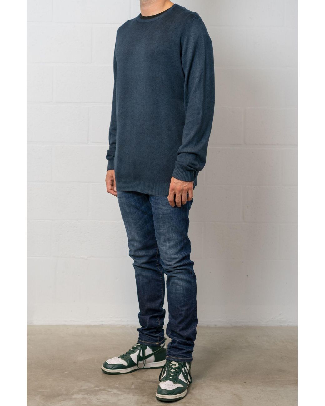 Avant Toi Blue Long-Sleeved Cashmere Sweater for men