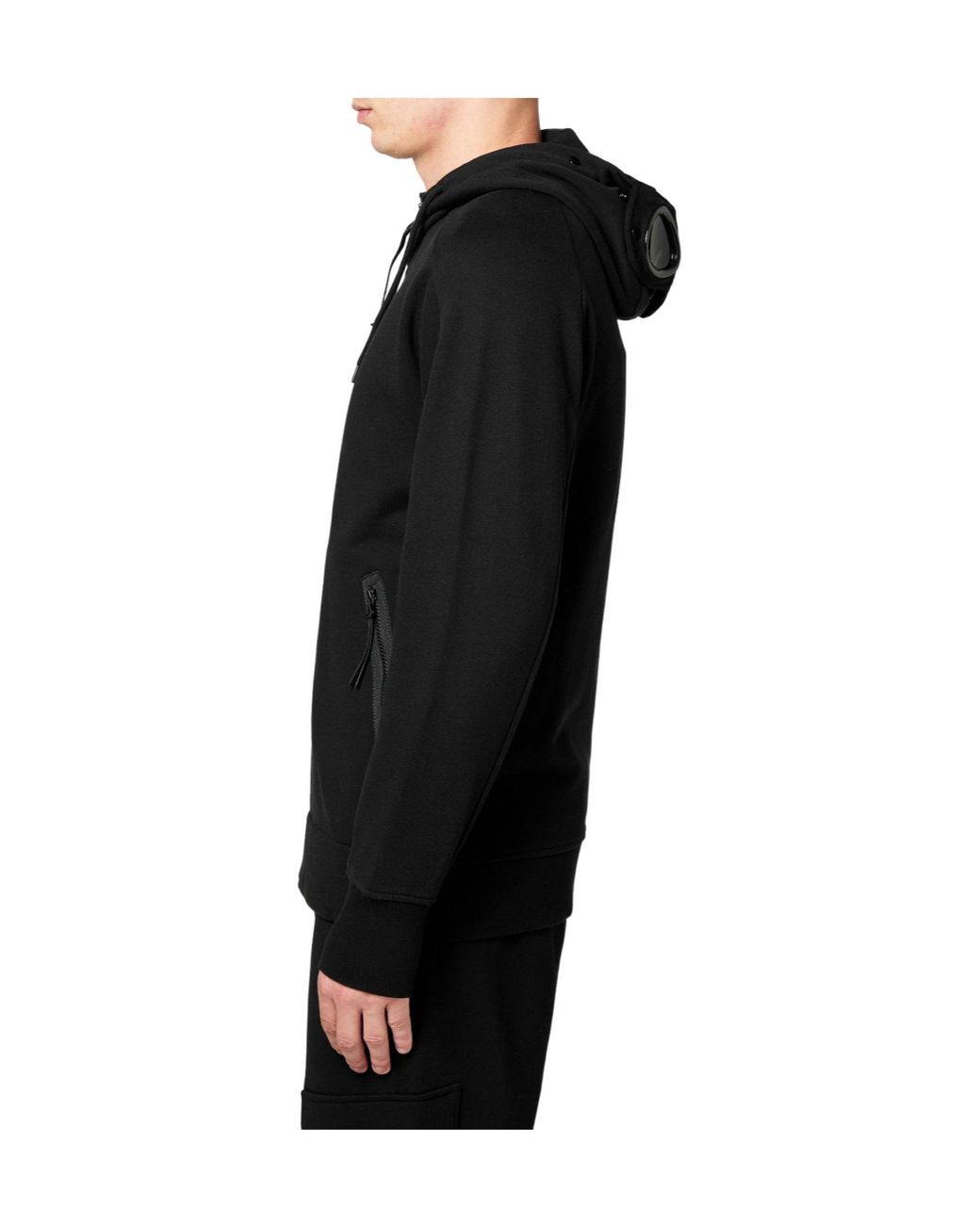 C P Company Black Hooded Sweatshirt for men