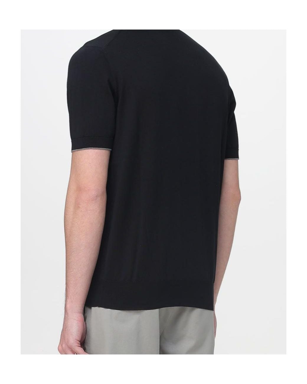 Brunello Cucinelli Black Logo Polo Shirt for men