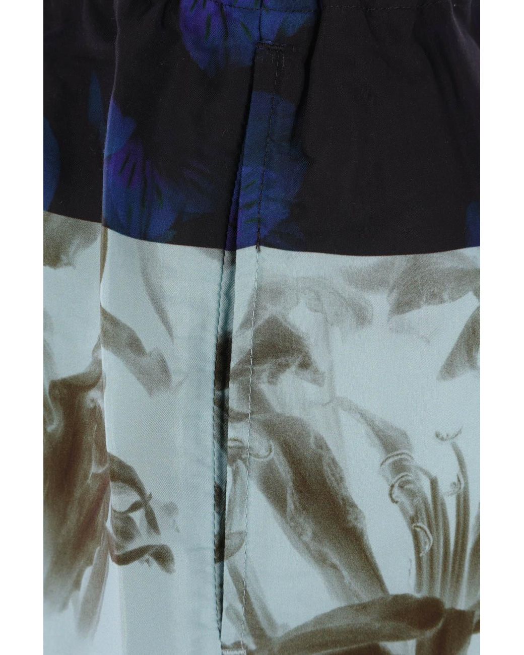 Dries Van Noten Blue Floral Printed Drawstring Shorts for men