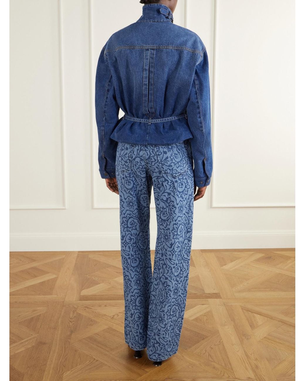 Dries Van Noten Blue High-Collar Denim Jacket