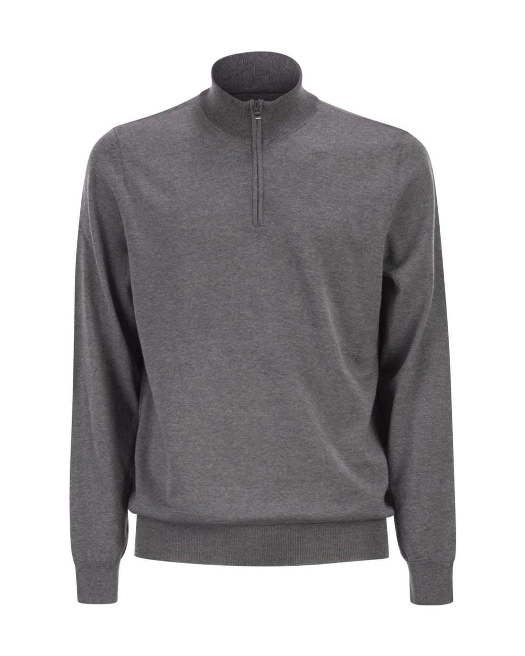 Boss Gray Boss Half Zip Knitted Sweater for men