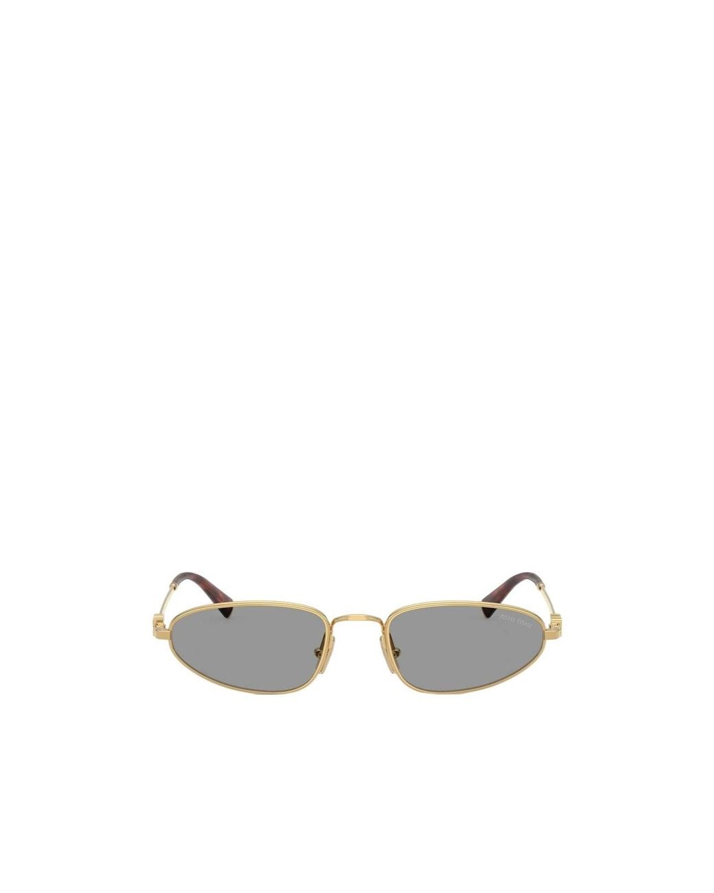 Miu Miu White Eyewear Oval-Frame Sunglasses