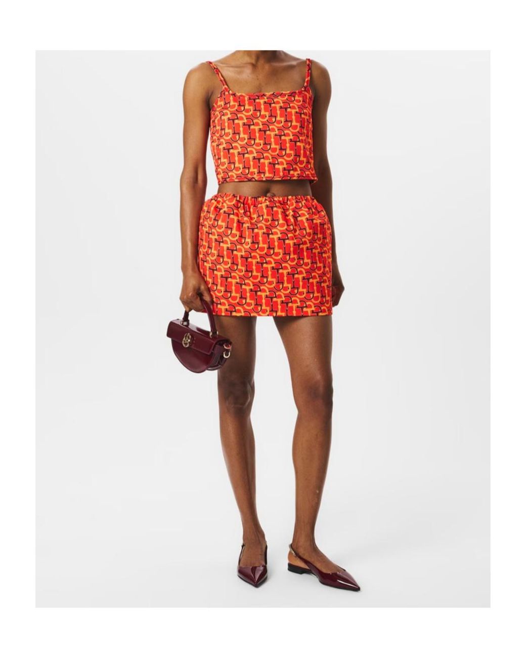 Gucci Red Horsebit Skirt