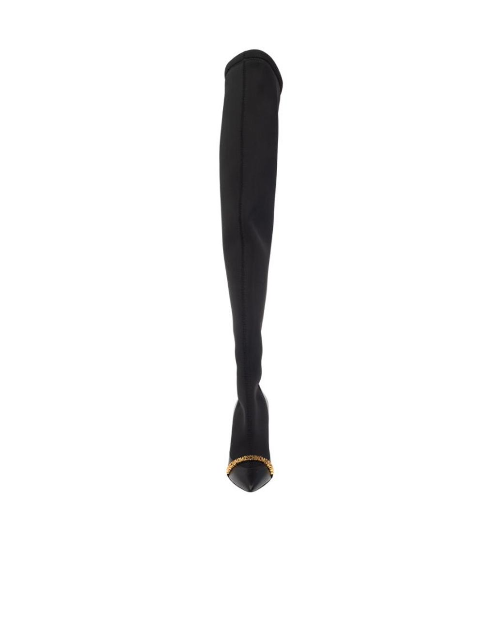Moschino Black Embossed-Logo 110Mm Leather Boots
