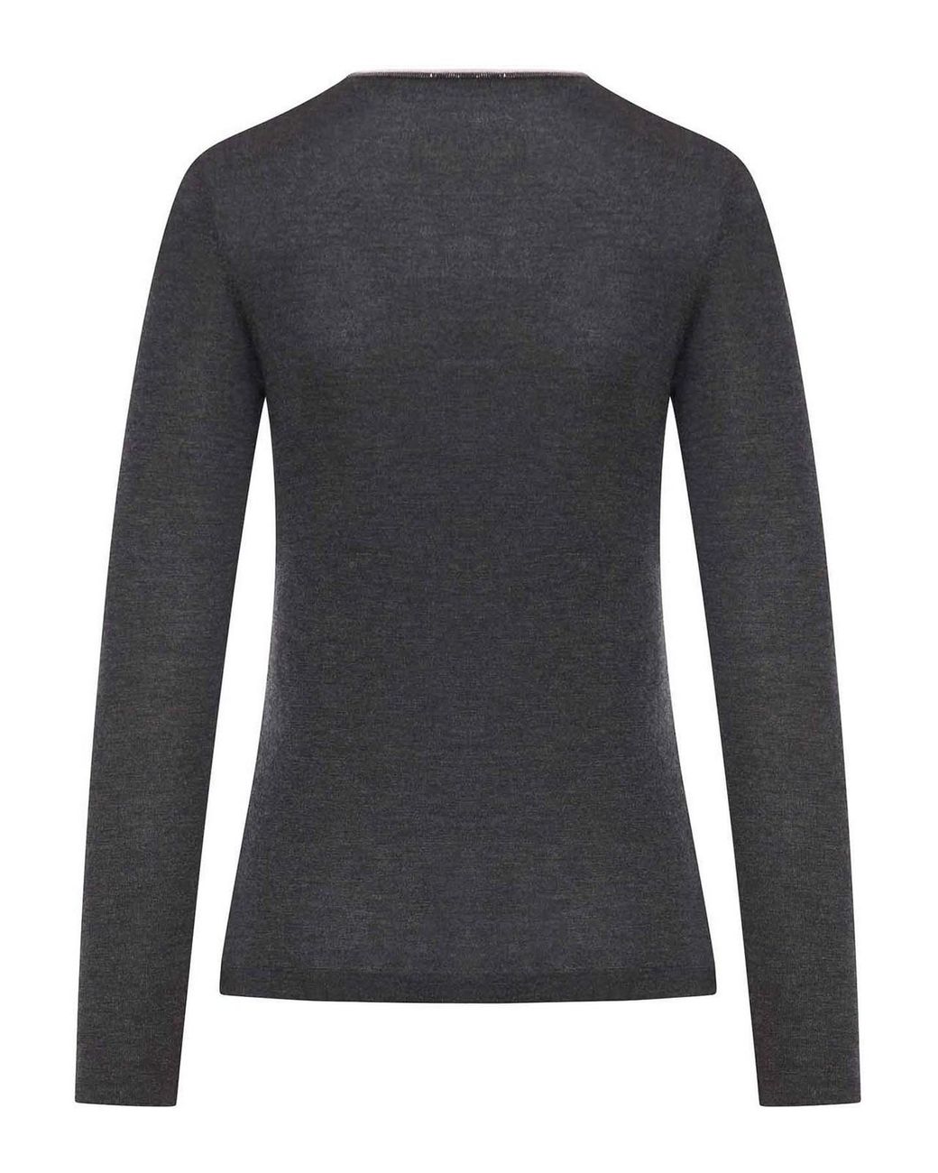 Brunello Cucinelli Black V-Neck Knitted Jumper
