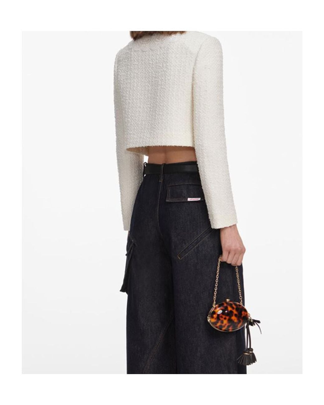 Self-Portrait White Boucle Lace Collar Jacket