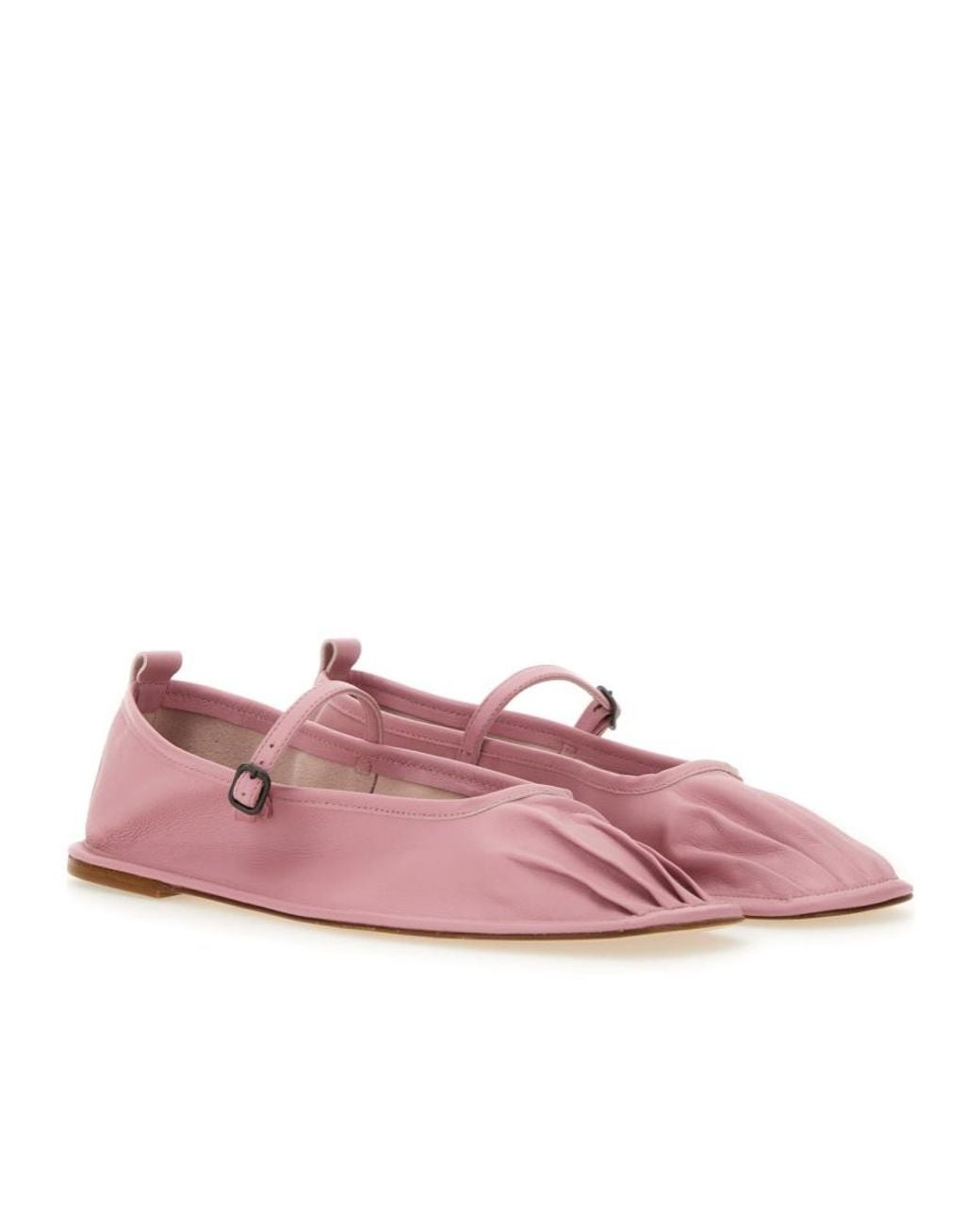 Hereu Pink Dansa Square-Toe Ballerina Shoes
