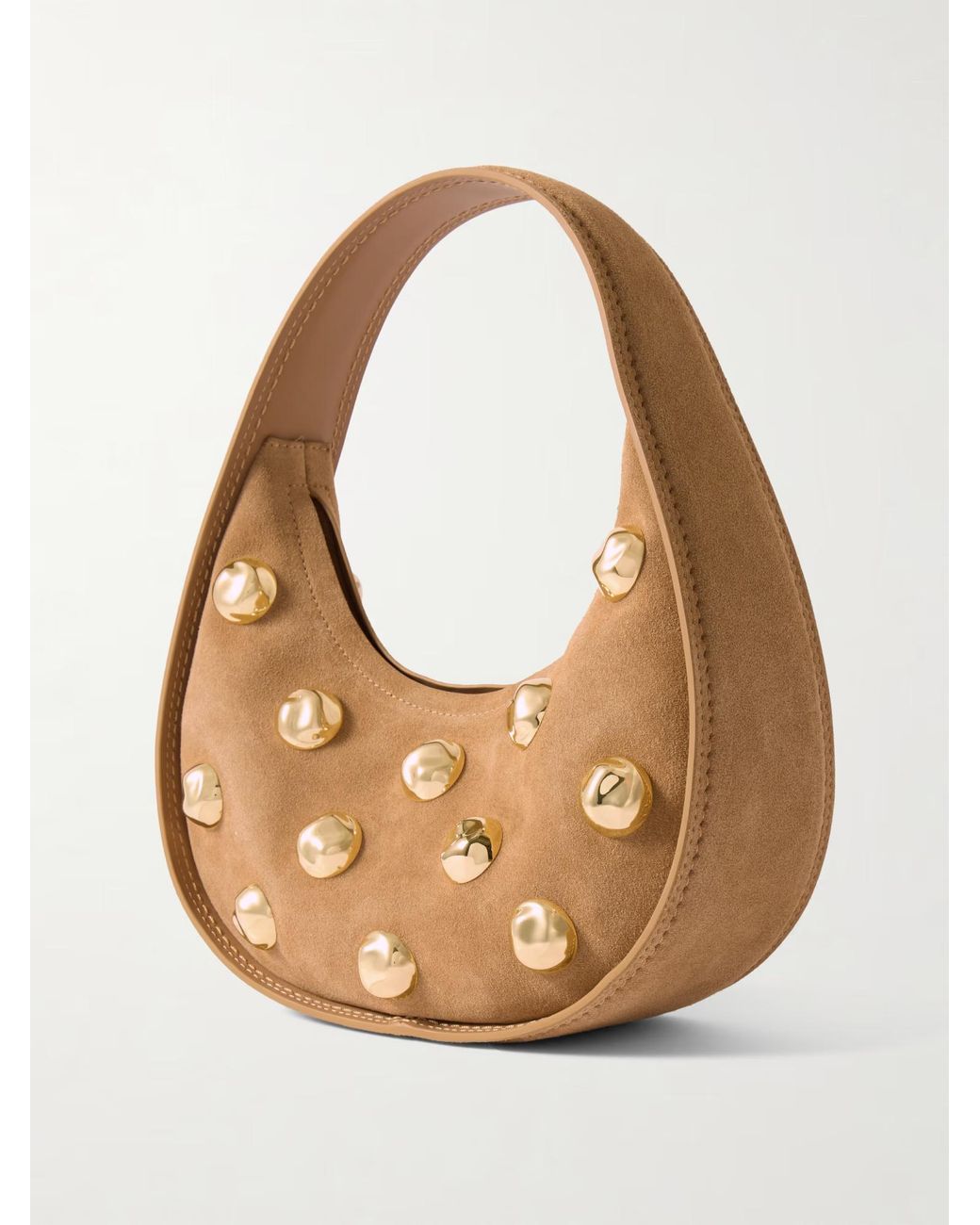 Jonathan Simkhai Brown Finn Studded Shoulder Bag