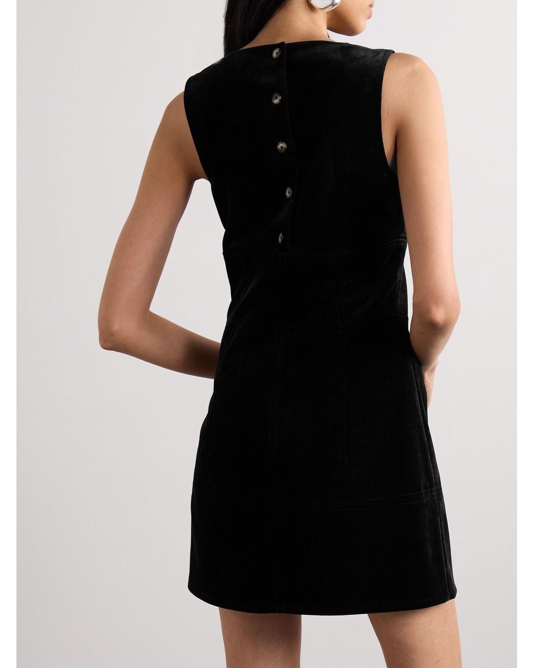Proenza Schouler Black Paneled Velvet Mini Dress
