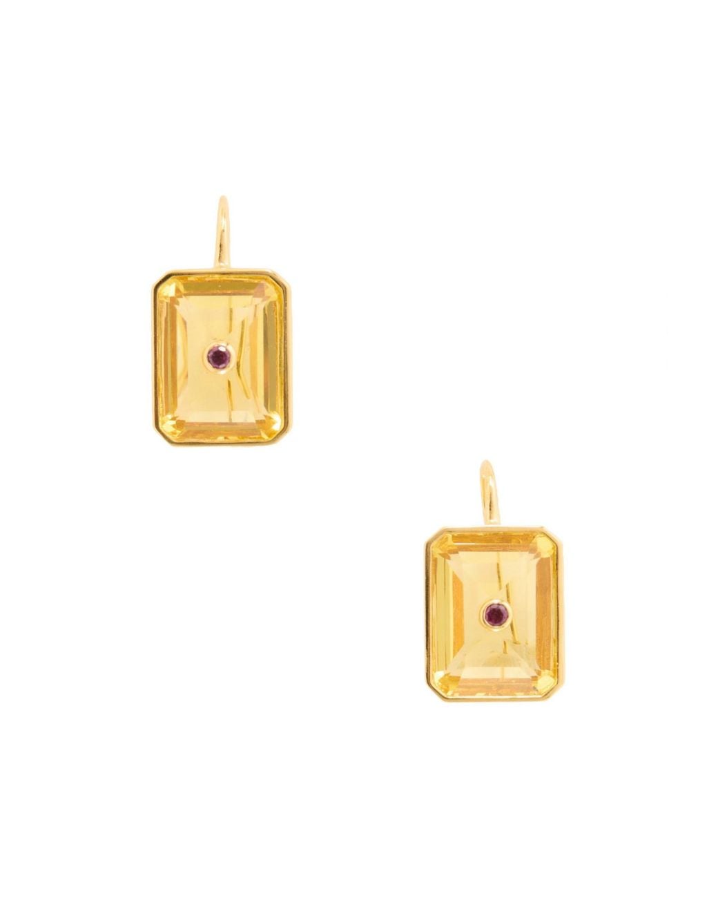 Lizzie Fortunato Metallic Plated Rhodolite And Glass Earrings