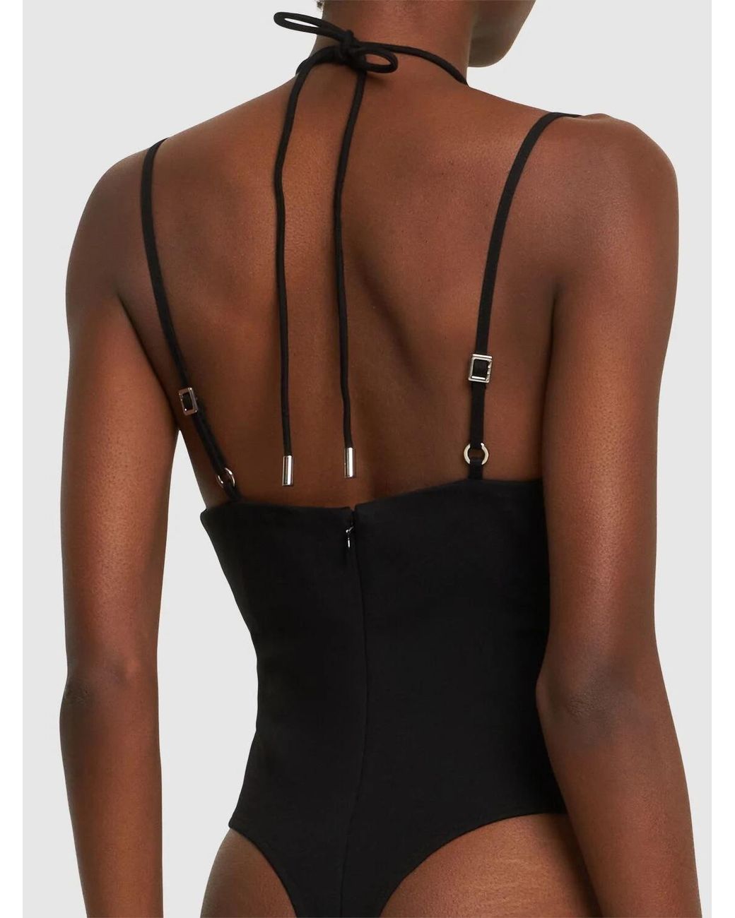 Area Black Hollowed-Out Detail Jumpsuit