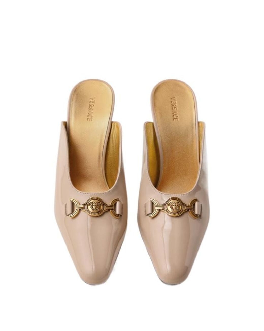 Versace Pink Marisa Patent Mules 90 Mm