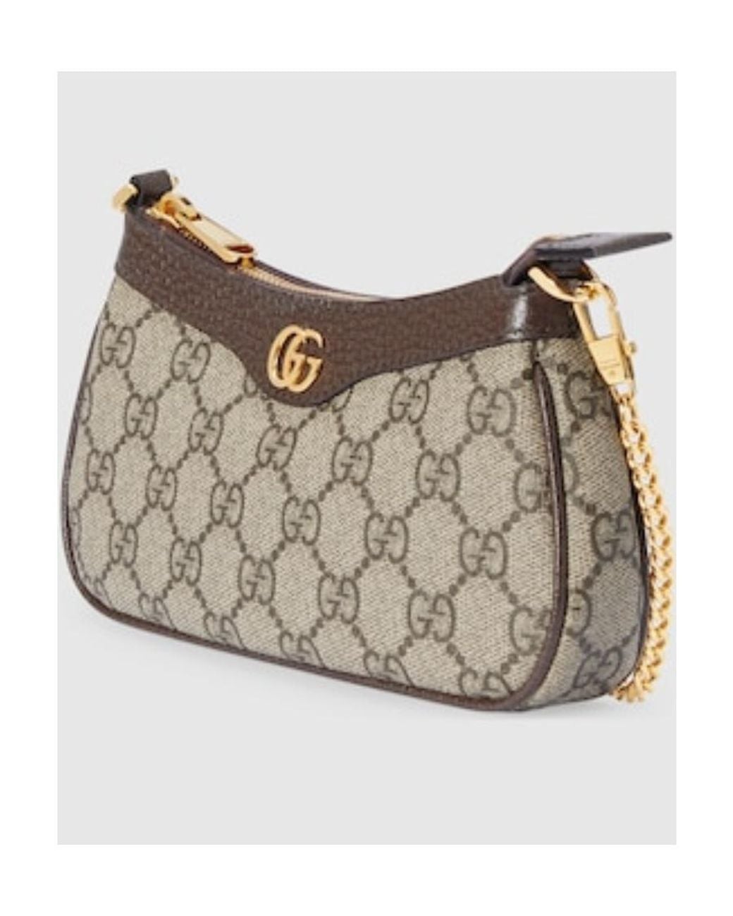 Gucci Gray Ophidia Monogrammed Mini Bag