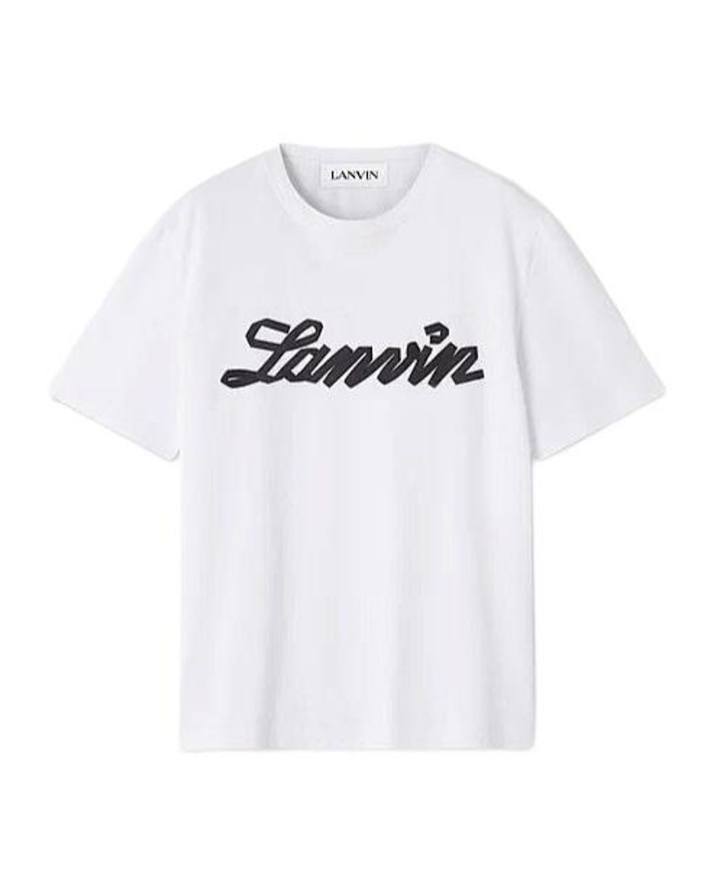 Lanvin White Crewneck Logo-Print T-Shirt for men