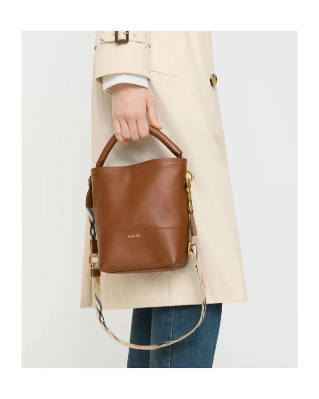 Burberry Brown Mini B Clip Bucket Bag