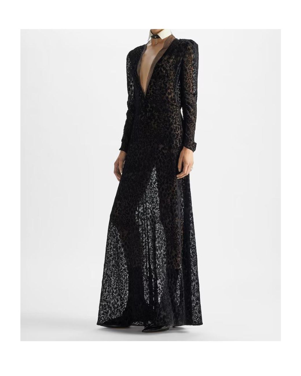 Fendi Black V-Neck Long Sleeved Dress