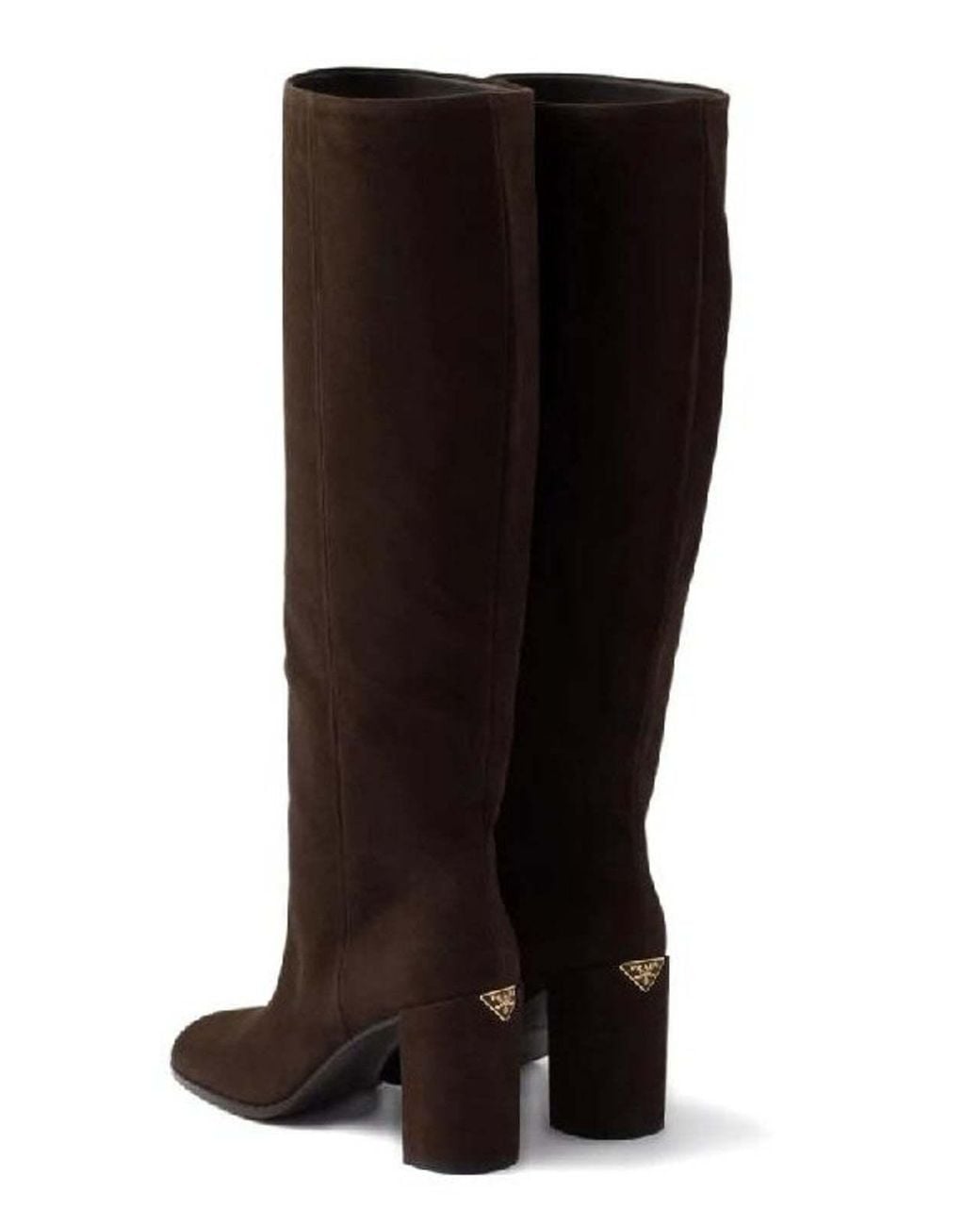 Prada Black Block Heel Knee-High Boots