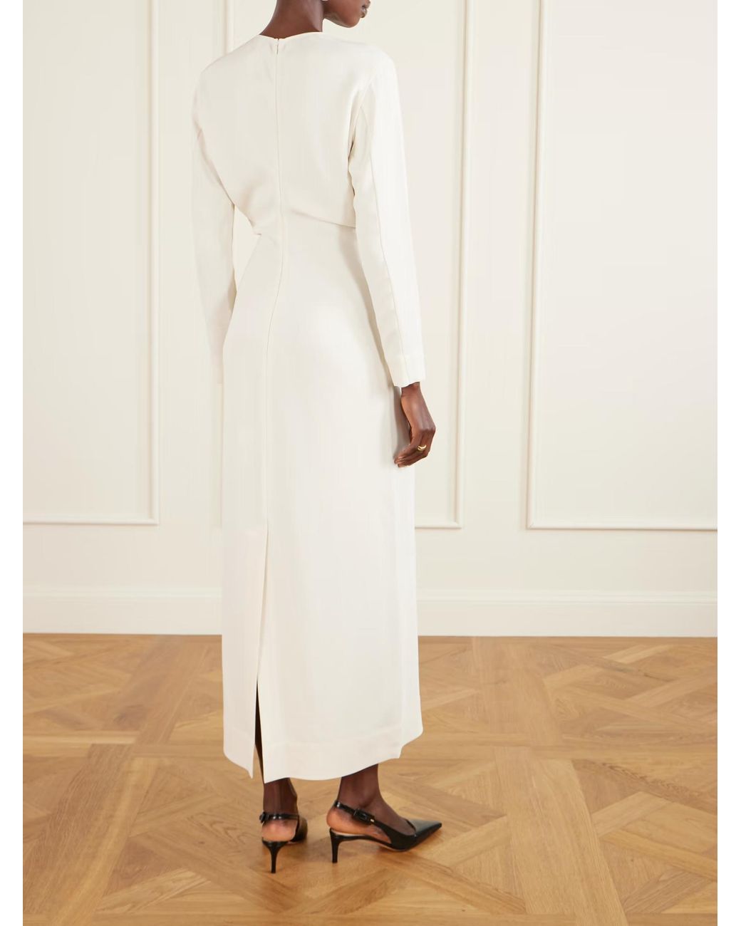 Totême  White Garderob Pleated Maxi Dress