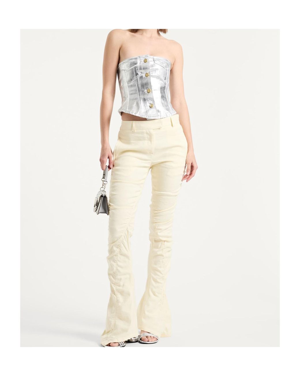 Ganni White Crop Top