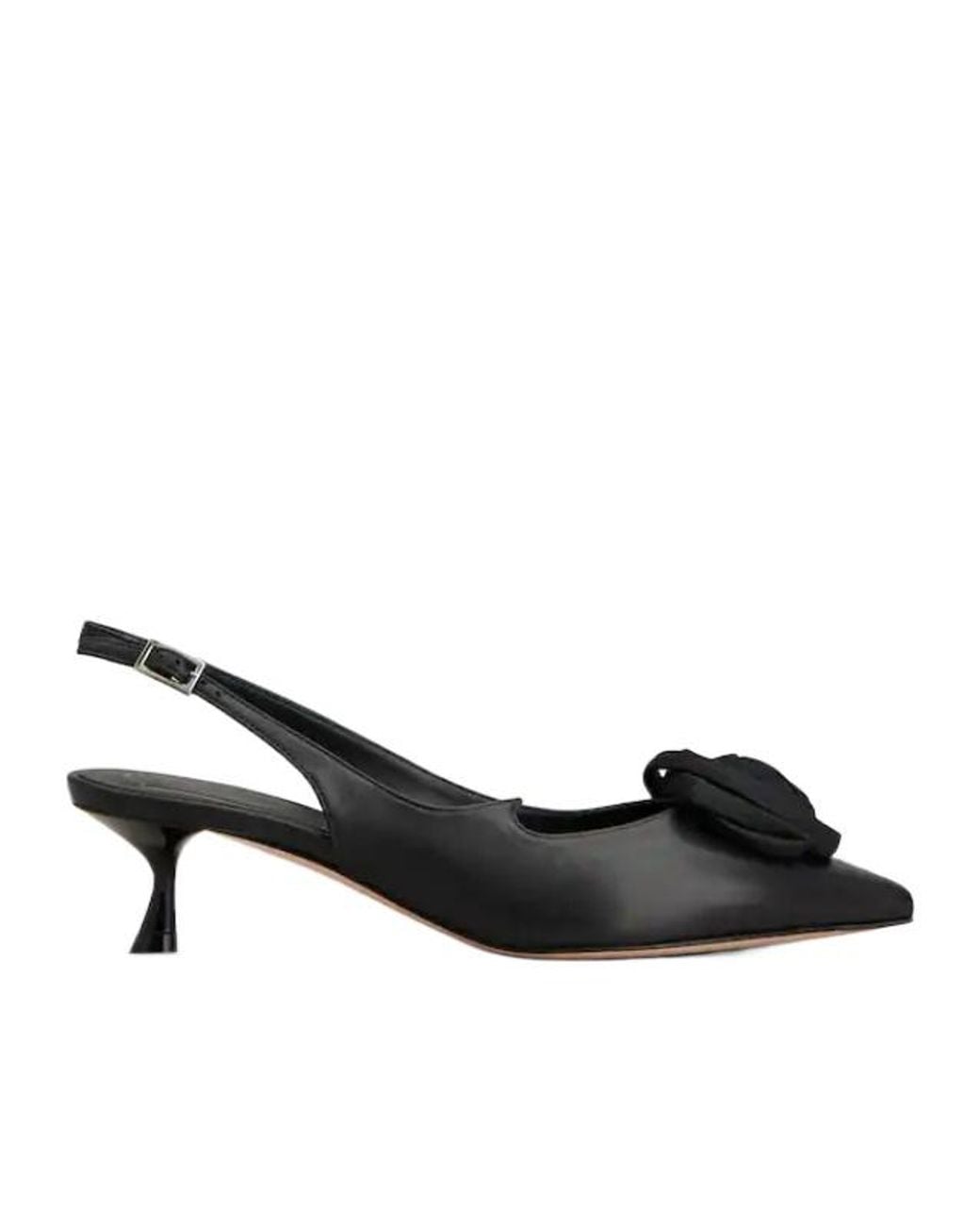 Roger Vivier Black Rose Embellished Pointed Toe Slingback Pumps
