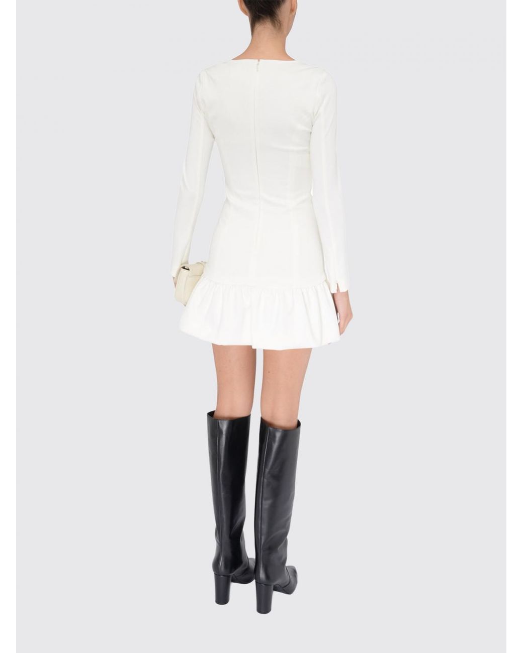 Pinko White Square-Neck Mini Dress