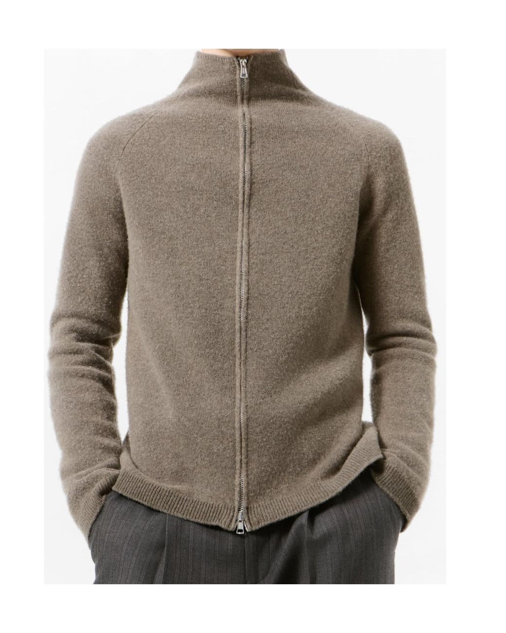Our Legacy Green High Neck Zip Cardigan for men