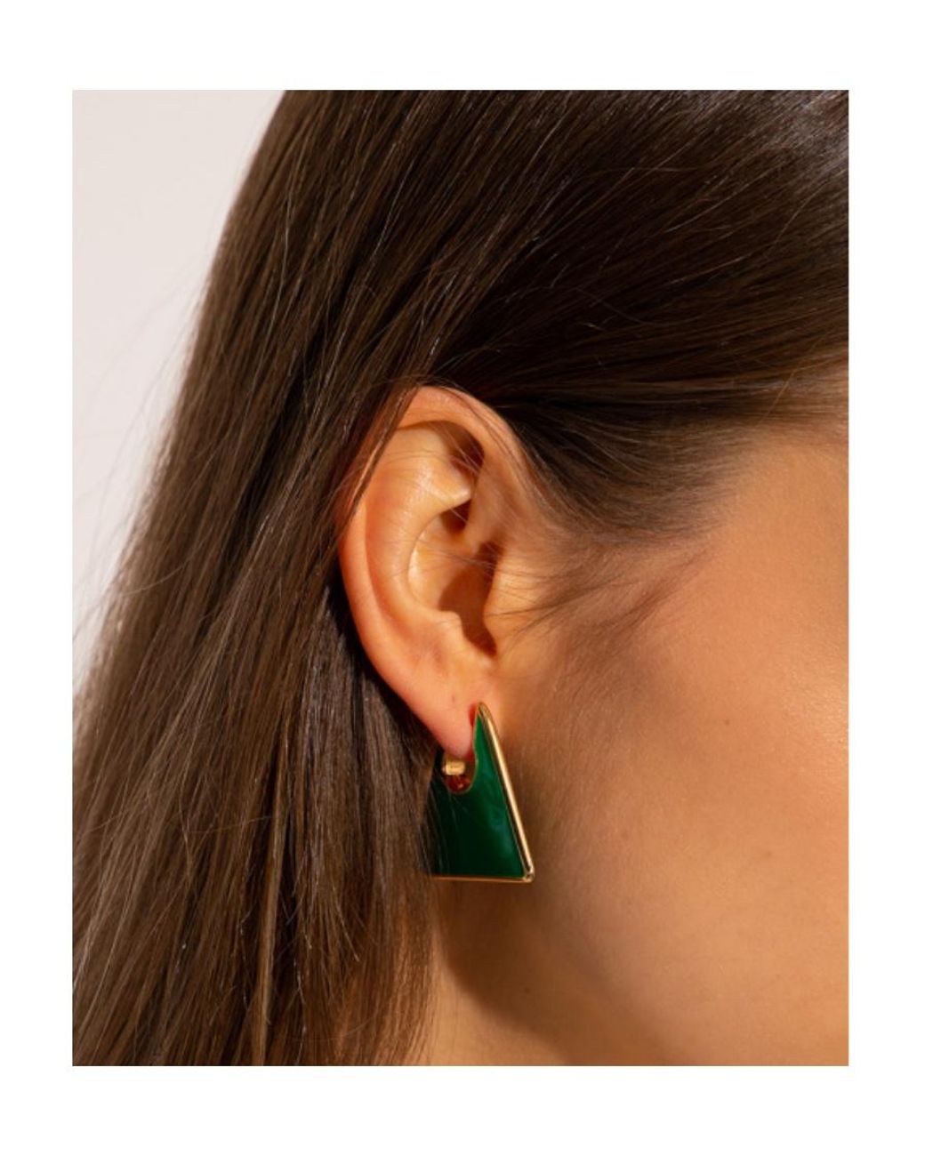 Bottega Veneta Green Triangle Shaped Earrings