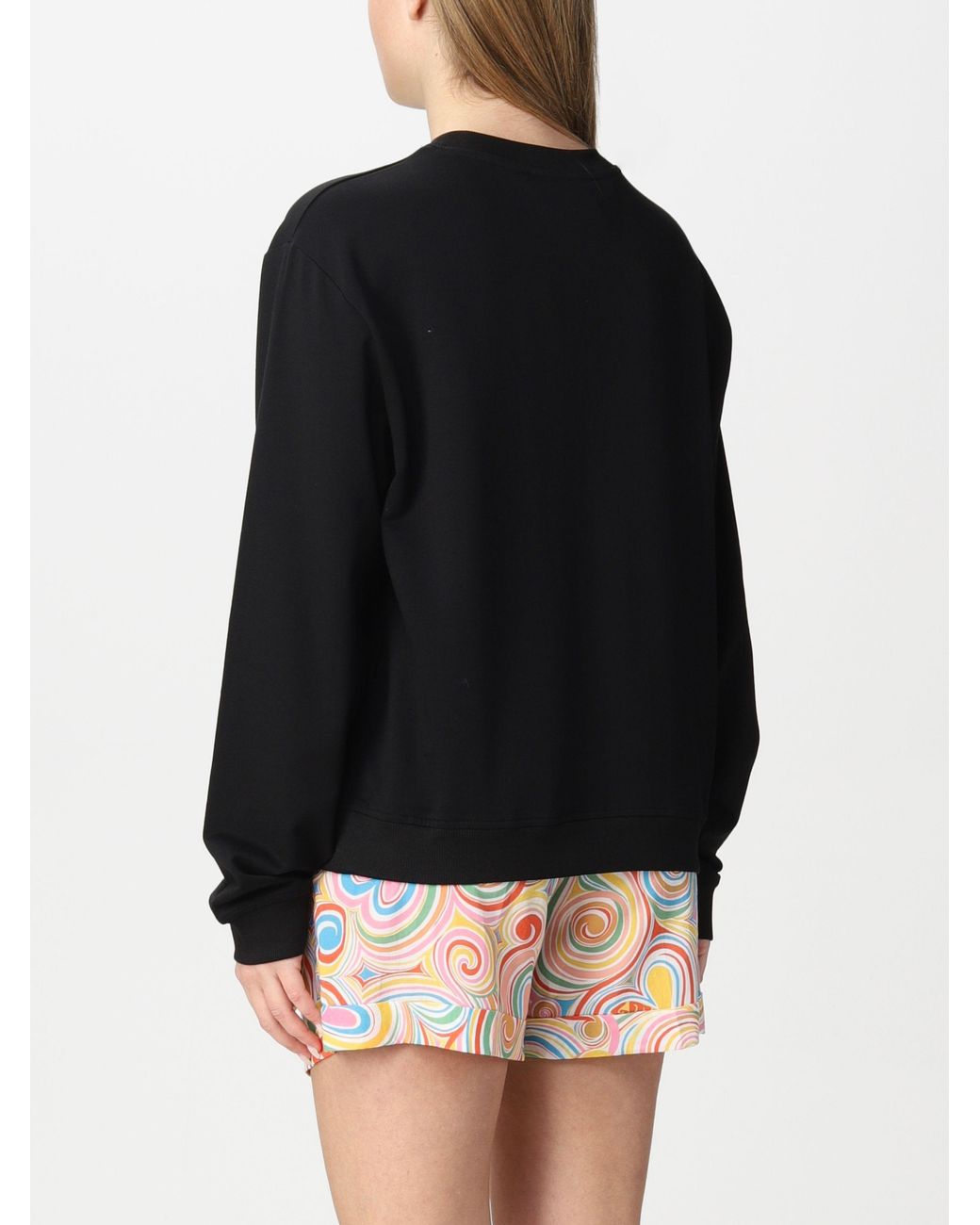 Moschino Black Logo-Print Cotton Blend Sweatshirt