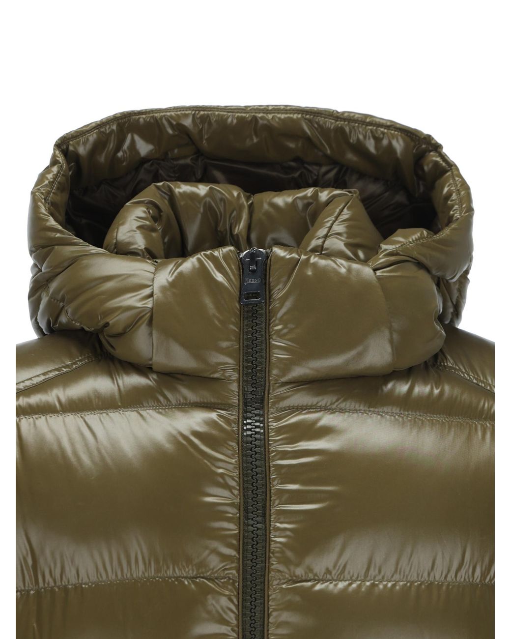 Herno Green Hooded Quilted Down Jacket for men